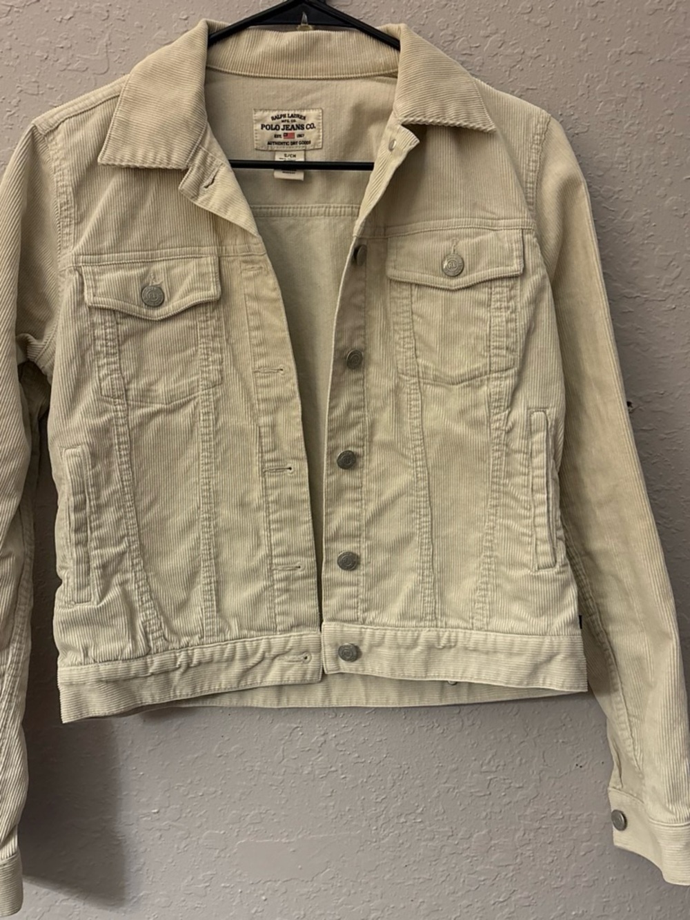 Ralph Lauren Cream Corduroy Jean Jacket